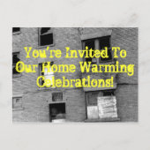 Je bent uitgenodigd voor onze warmerende feestjes. uitnodiging briefkaart (Voorkant)