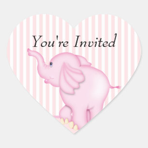Je bent uitgenodigd voor roze Baby shower Hart Sticker