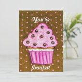 Je bent uitgenodigd voor roze koekjes kaart (Staand voorkant)