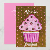 Je bent uitgenodigd voor roze koekjes kaart (Voorkant / Achterkant)