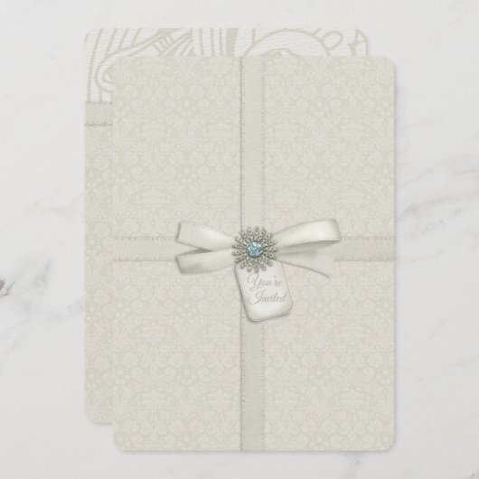 Je bent uitgenodigd voor Zachte Cream Wrapped Cade Kaart (Voorkant / Achterkant)