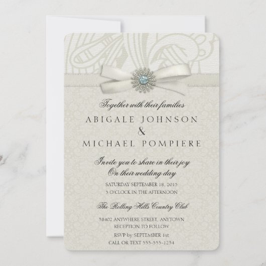 Je bent uitgenodigd voor Zachte Cream Wrapped Cade Kaart (Achterkant)