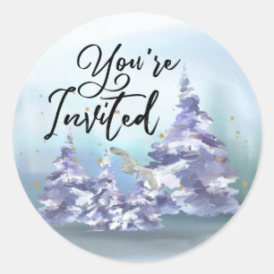 Je bent uitgenodigd Woodlands Envelope Seals Ronde Sticker