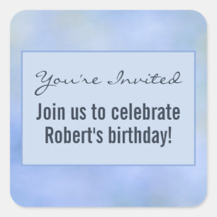 Je Bent Uitgenodigd Zakelijk Abstract Blauw Geel S Vierkante Sticker