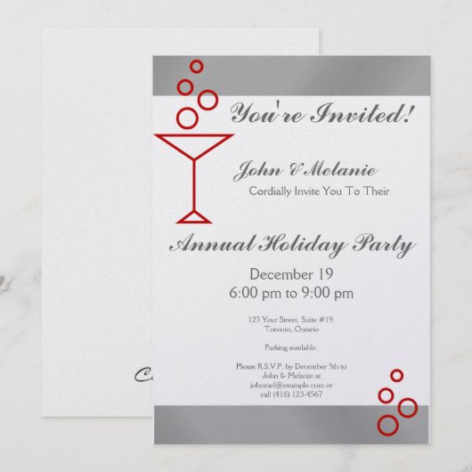 Je bent uitgenodigd. Zilver Kaart (Voorkant / Achterkant)