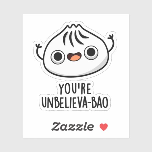 Je bent Unbelieva-bao Grappige Dimsum Bao Pun Sticker (Vel)