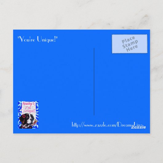 Je bent uniek! - briefkaart (Achterkant)