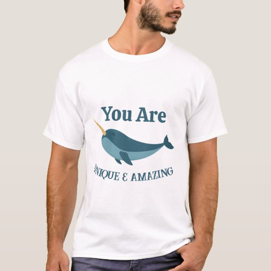Je bent uniek & geweldige typografie T-shirt (Voorkant)