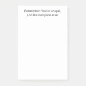 Je bent uniek, net als iedereen anders, Grappig, O Post-it® Notes (Voorkant)