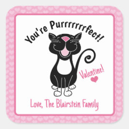 Je bent Valentijns van een orthodoxe zwarte kat Vierkante Sticker