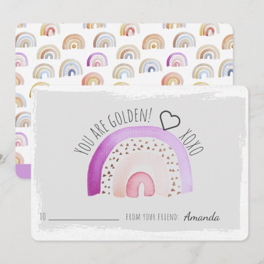 Je bent Valentijnse gouden regenboog-klaslokaal (Voorkant / Achterkant)