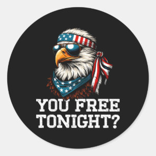 Je bent vanavond vrij Adelaar Grappig Patriottisch Ronde Sticker