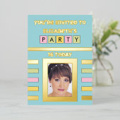 Je bent vandaag uitgenodigd op verjaardagsfeestje  folie uitnodiging (Staand Voorkant)