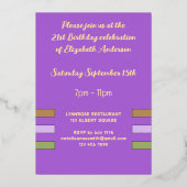 Je bent vandaag uitgenodigd voor het verjaardagsfe folie uitnodiging (Achterkant)