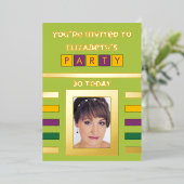 Je bent vandaag uitgenodigd voor het verjaardagsfe folie uitnodiging (Staand Voorkant)