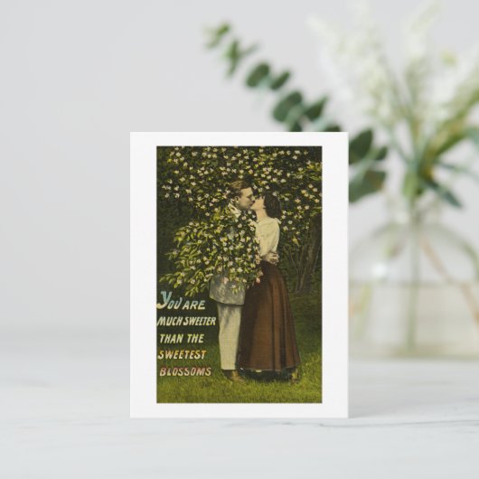 Je bent veel zoeter dan het liefste bloesem. briefkaart (Staand voorkant)