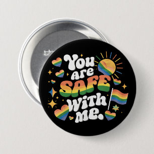 Je bent veilig bij mij LGBT Regenboog Homoseksueel Ronde Button 7,6 Cm