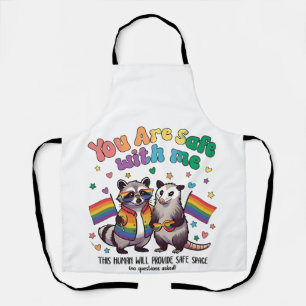 Je bent veilig bij mij LGBT wasbeer dier Schort