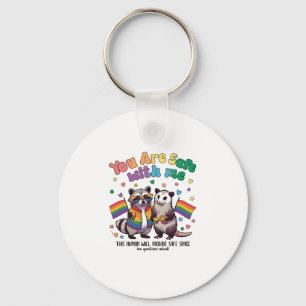 Je bent veilig bij mij LGBT wasbeer dier Sleutelhanger