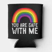 Je bent veilig bij mij LGBTQ Pride Maand Rainbow Blikjeskoeler (Voorkant)