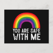 Je bent veilig bij mij LGBTQ Pride Maand Rainbow Briefkaart (Voorkant)