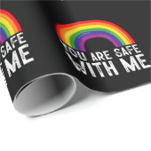 Je bent veilig bij mij LGBTQ Pride Maand Rainbow Cadeaupapier (Rol Hoek)