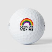 Je bent veilig bij mij LGBTQ Pride Maand Rainbow Golfballen (Voorkant)