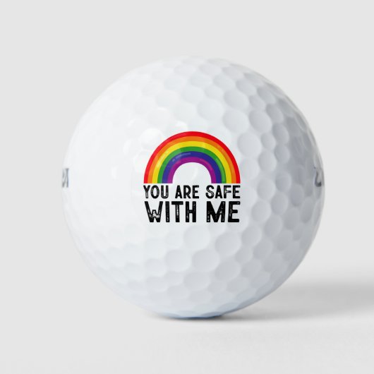 Je bent veilig bij mij LGBTQ Pride Maand Rainbow Golfballen (Voorkant)