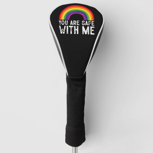 Je bent veilig bij mij LGBTQ Pride Maand Rainbow Golfheadcover (Voorkant)
