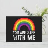 Je bent veilig bij mij LGBTQ Pride Maand Rainbow Kaart (Staand voorkant)