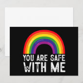 Je bent veilig bij mij LGBTQ Pride Maand Rainbow Kaart (Voorkant / Achterkant)