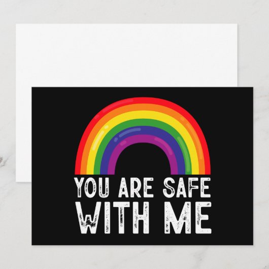 Je bent veilig bij mij LGBTQ Pride Maand Rainbow Kaart (Voorkant / Achterkant)