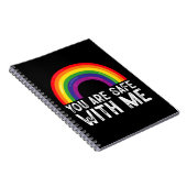 Je bent veilig bij mij LGBTQ Pride Maand Rainbow Notitieboek (Rechterzijde)