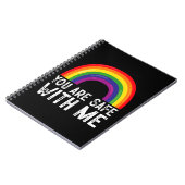 Je bent veilig bij mij LGBTQ Pride Maand Rainbow Notitieboek (Linkerzijde)