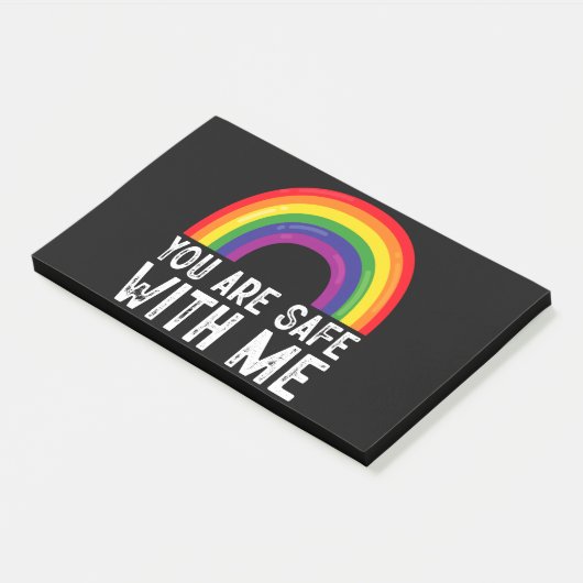 Je bent veilig bij mij LGBTQ Pride Maand Rainbow Post-it® Notes (Schuin)