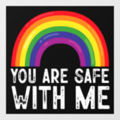 Je bent veilig bij mij LGBTQ Pride Maand Rainbow Raamsticker (Vel)