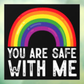 Je bent veilig bij mij LGBTQ Pride Maand Rainbow Raamsticker (Vel 3)