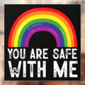 Je bent veilig bij mij LGBTQ Pride Maand Rainbow Raamsticker (Vel 2)