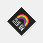 Je bent veilig bij mij LGBTQ Pride Maand Rainbow Servet (Hoek)