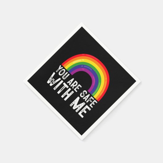 Je bent veilig bij mij LGBTQ Pride Maand Rainbow Servet (Hoek)