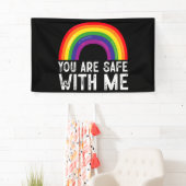 Je bent veilig bij mij LGBTQ Pride Maand Rainbow Spandoek (Insitu)