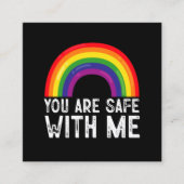 Je bent veilig bij mij LGBTQ Pride Maand Rainbow Vierkante Visitekaartje (Voorkant)
