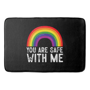 Je Bent Veilig Bij Mij LGBTQ Pride Maand Regenboog Badmat