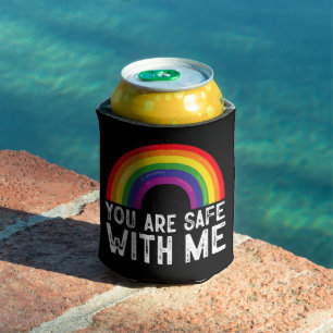 Je Bent Veilig Bij Mij LGBTQ Pride Maand Regenboog Blikjeskoeler