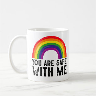 Je Bent Veilig Bij Mij LGBTQ Pride Maand Regenboog Koffiemok