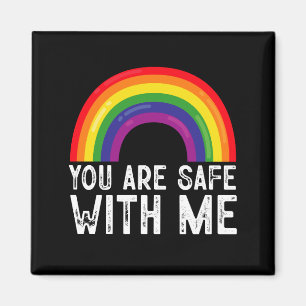 Je Bent Veilig Bij Mij LGBTQ Pride Maand Regenboog Magneet