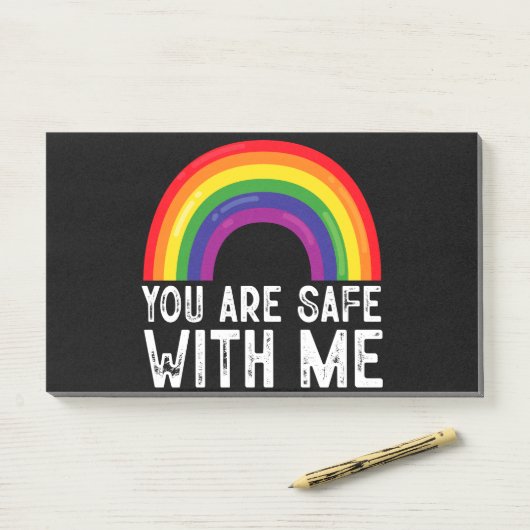 Je Bent Veilig Bij Mij LGBTQ Pride Maand Regenboog Post-it® Notes (Op bureau)