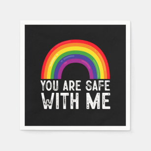 Je Bent Veilig Bij Mij LGBTQ Pride Maand Regenboog Servet