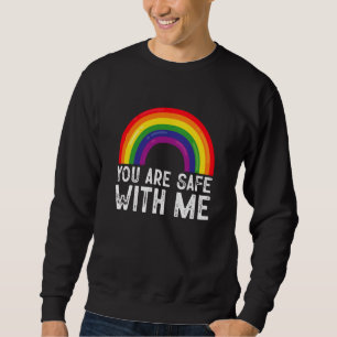 Je Bent Veilig Bij Mij LGBTQ Pride Maand Regenboog Trui