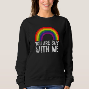 Je Bent Veilig Bij Mij LGBTQ Pride Maand Regenboog Trui